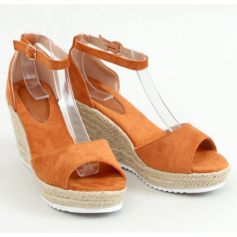 Sandály espadrilky na klínku velbloud 888-89 Camel hnědý 1