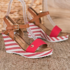 Goodin Módní sandály na klínku hnědý červené vícebarevný 1 Goodin Módní sandály na klínku hnědý červené vícebarevný 1