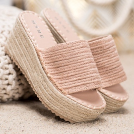 SHELOVET Sandály na klínku růžový 1