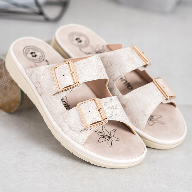 Evento Pohodlné pantofle z ekologické kůže hnědý 1