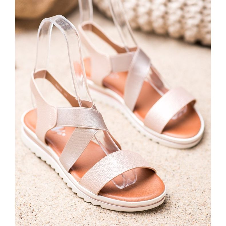 Weide Sandály Na Platformě béžový zlatý 1