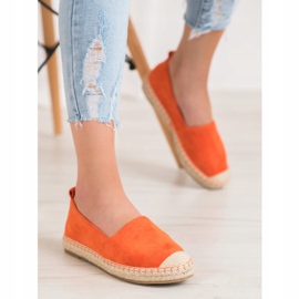 Anesia Paris Pohodlné semišové espadrilky oranžový 1