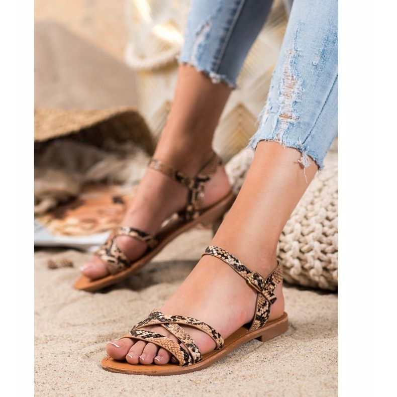 SHELOVET Sandály Na Plochém Podpatku vícebarevný 1 SHELOVET Sandály Na Plochém Podpatku vícebarevný 1