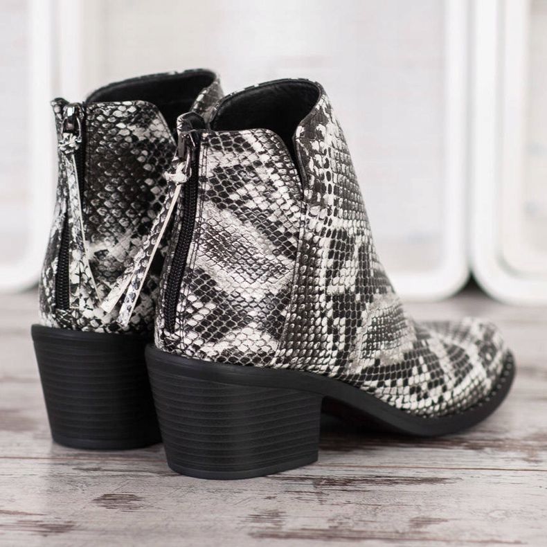 SHELOVET Snake Print Boot bílý černá 1
