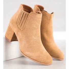 Bella Paris Krátké semišové kozačky béžový 2