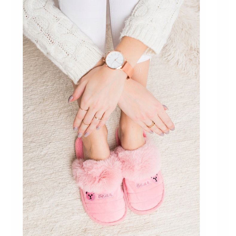Bona Pantofle S Medvědí Kožešinou růžový 1