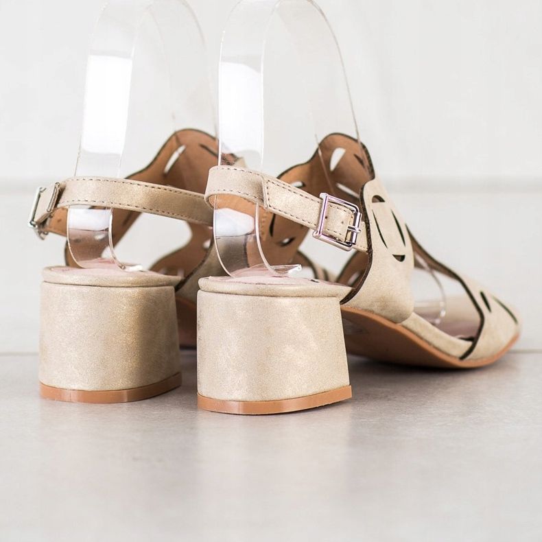 Kylie Elegantní sandály s prolamovaným vzorem béžový 1