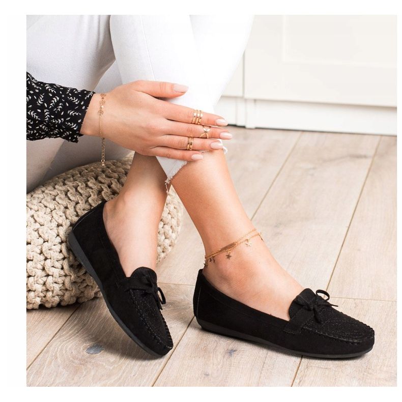 Best Shoes Příležitostné semišové mokasíny černá 1