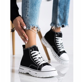 SHELOVET Černé vysoké tenisky černý 2