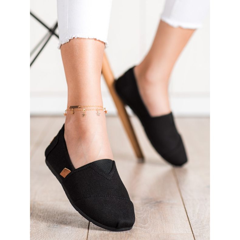 SHELOVET Nazouvací černé tenisky černá 1