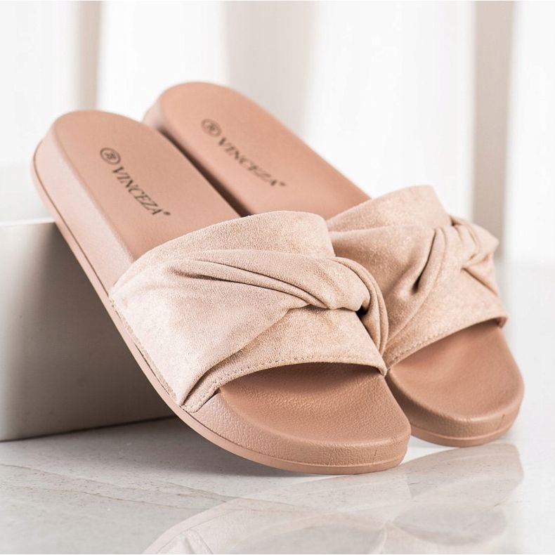 Pohodlné semišové pantofle VINCEZA hnědý 1