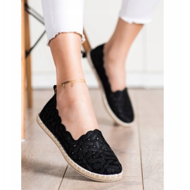 SHELOVET Espadrilky S Květinovým Vzorem černý 1