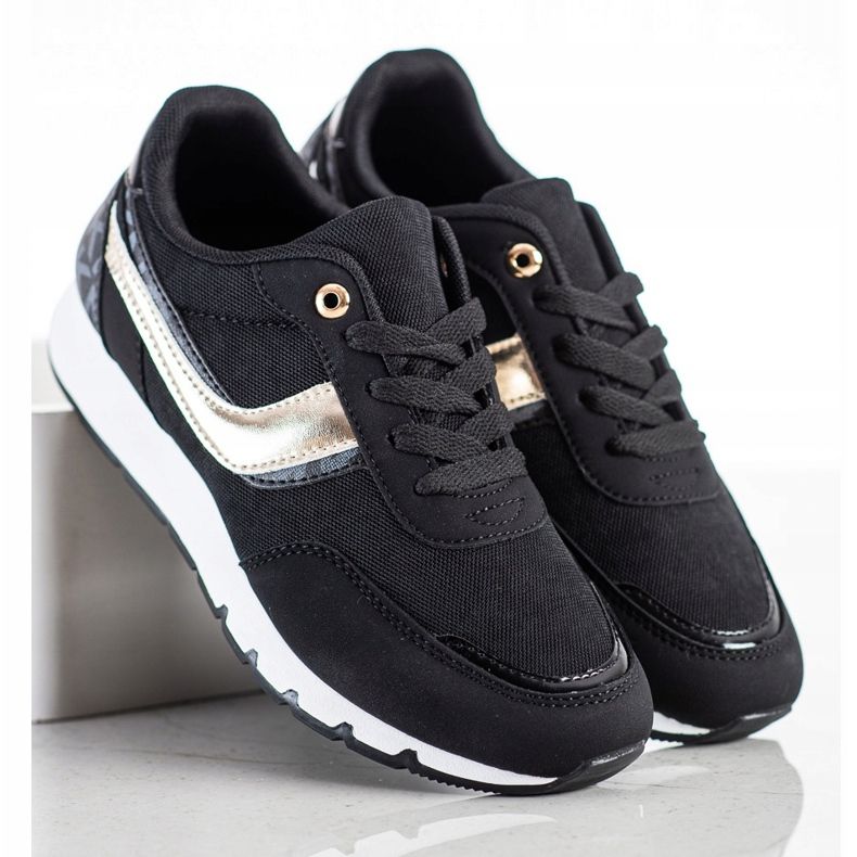 SHELOVET Černé sportovní boty černá 1