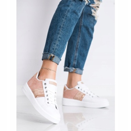 SHELOVET Sportovní obuv se semišovou vložkou bílý růžový 1 SHELOVET Sportovní obuv se semišovou vložkou bílý růžový 1