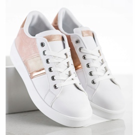 SHELOVET Sportovní obuv se semišovou vložkou bílý růžový 2 SHELOVET Sportovní obuv se semišovou vložkou bílý růžový 2