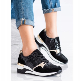 Goodin Svázané kožené tenisky černý vícebarevný 2