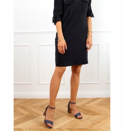 Modré sandály na vysokém podpatku 8741 Blue modrý 1