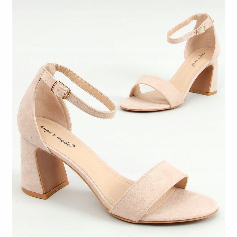 Béžové sandály na vysokém podpatku 8741 Beige béžový 2