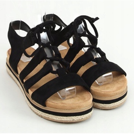 Černé espadrilové sandály W86 černé černý 1