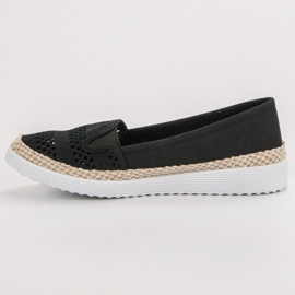 SHELOVET Textilní espadrilky černá 5
