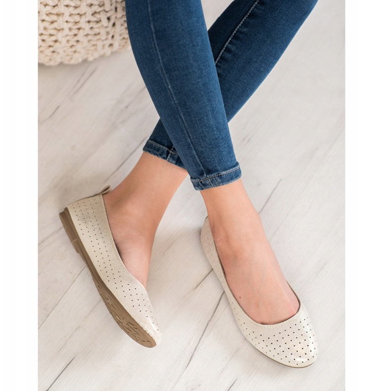 SHELOVET Prolamované baleríny zlatý 1