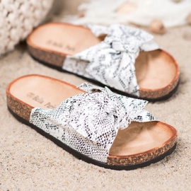 Bella Paris Papuče s hadím potiskem šedá 1