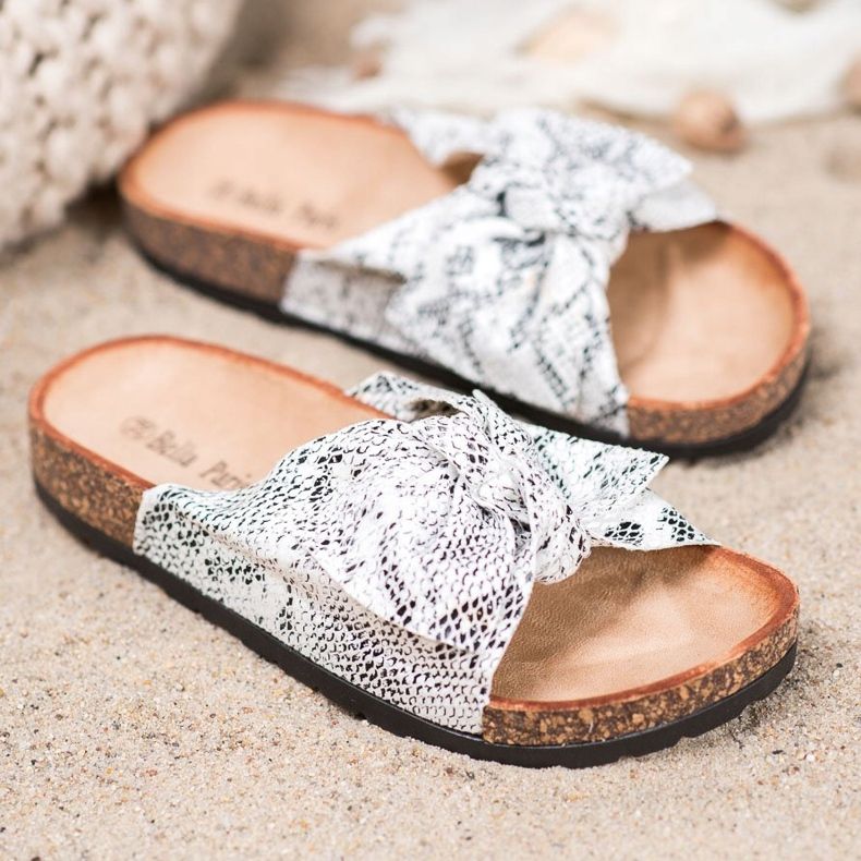 Bella Paris Papuče s hadím potiskem šedá 1