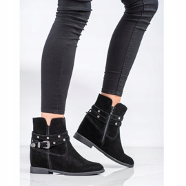 Filippo Zdobené kožené boty černý 1