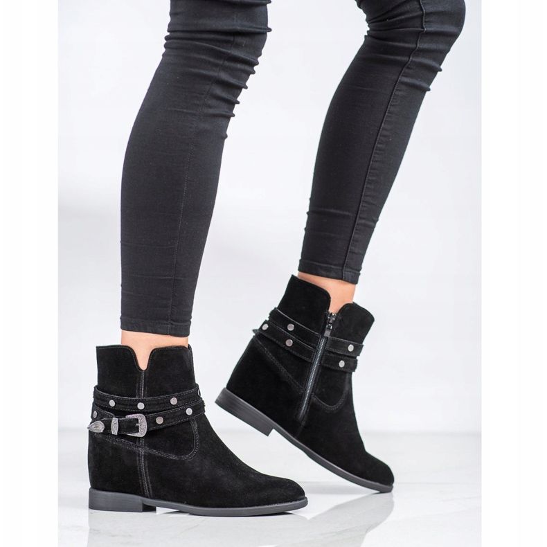 Filippo Zdobené kožené boty černá 1