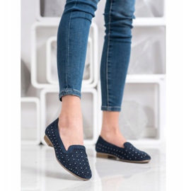 Filippo Kožení páni s kubickými zirkony námořnická modrá 1