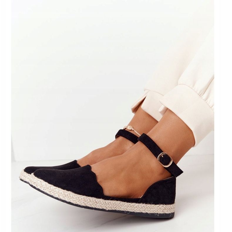S.Barski Suede Espadrilles On The Straw Sole S. Bararski Black černý 1