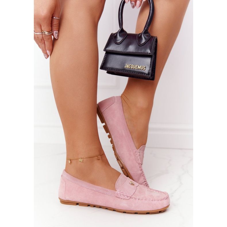 S.Barski Dámské semišové mokasíny S. Bararski Pink růžový 1