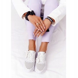 S.Barski Prolamované kožené sportovní boty S. Bararski White bílý 1