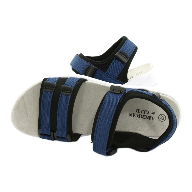 American Club Dámské sportovní sandály Sports Leather Insert RL45/21 Black and Navy Blue černý 4
