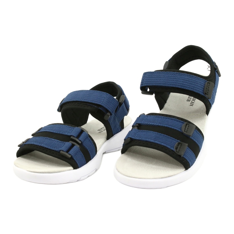 American Club Dámské sportovní sandály Sports Leather Insert RL45/21 Black and Navy Blue černý 1