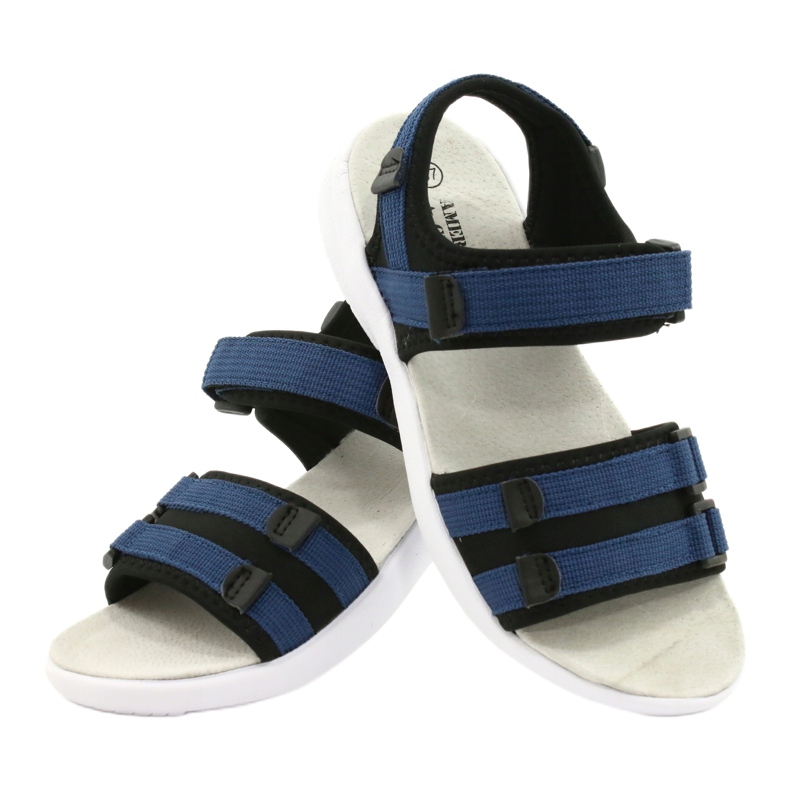American Club Dámské sportovní sandály Sports Leather Insert RL45/21 Black and Navy Blue černý 3
