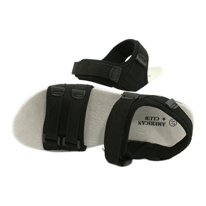 American Club Dámské sandály Sports Leather Insert RL45/21 Black černá 4