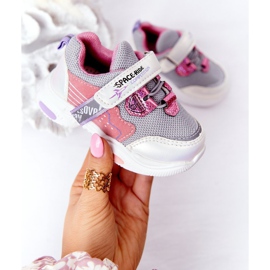 Dětské sportovní boty Tenisky bílé a růžové Space Ride bílý růžový šedá vícebarevný 2 Dětské sportovní boty Tenisky bílé a růžové Space Ride bílý růžový šedá vícebarevný 2