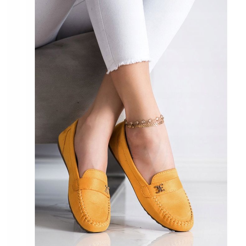 Fama Semišové espadrilky s ozdobou žluť 2
