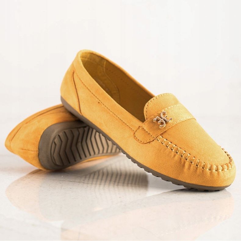 Fama Semišové espadrilky s ozdobou žluť 1