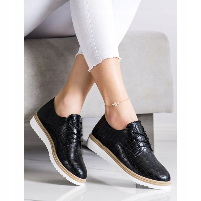 SHELOVET Boty s černým hadím potiskem černá 2