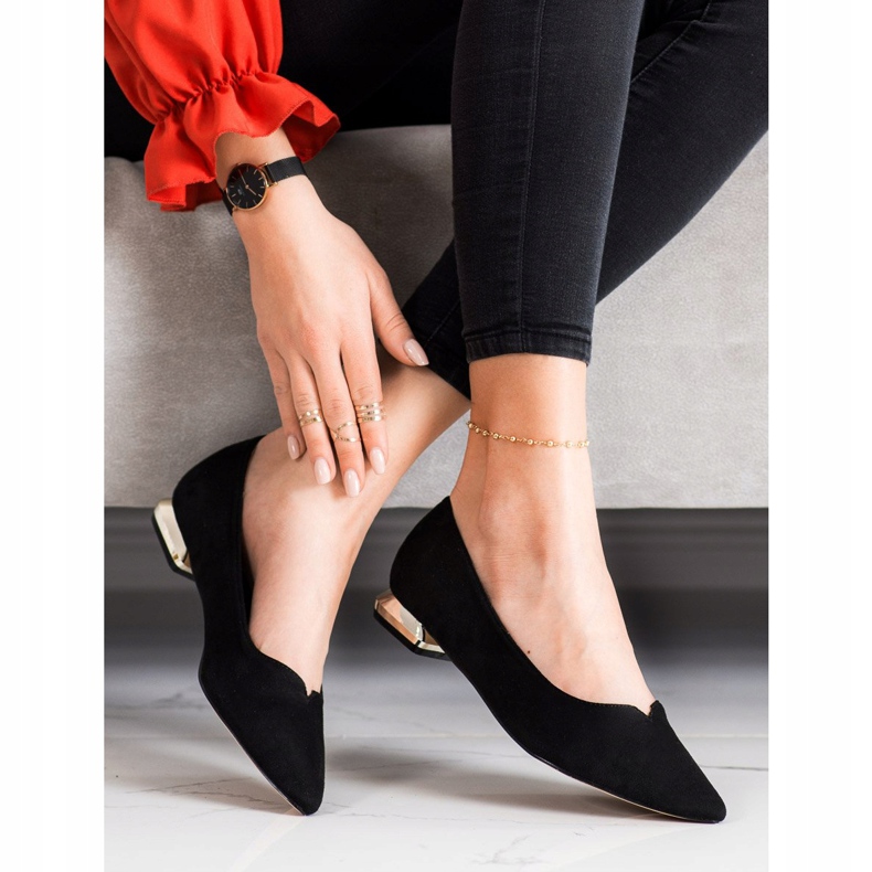 Lodičky se zlatými podpatky FILIPPO DP2091 / 21 BK černá 2