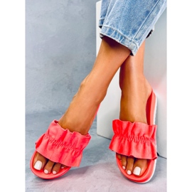 Dámské pantofle s volánovým korálem 38862 Watermelon Red vícebarevný oranžový 1