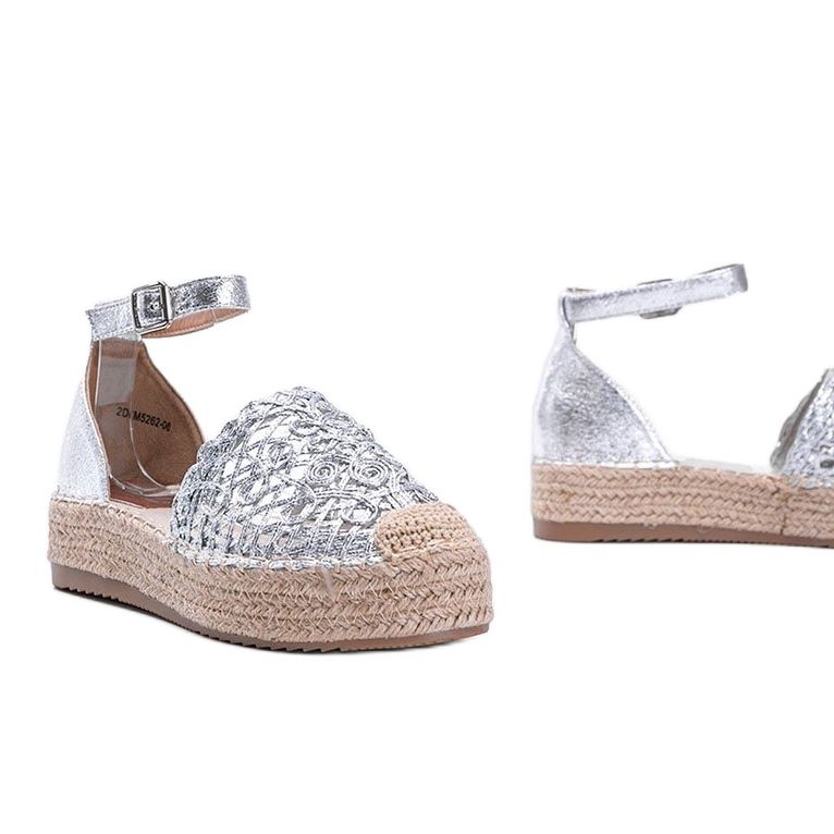 Chaistyho stříbrné pletené espadrilky stříbro 1