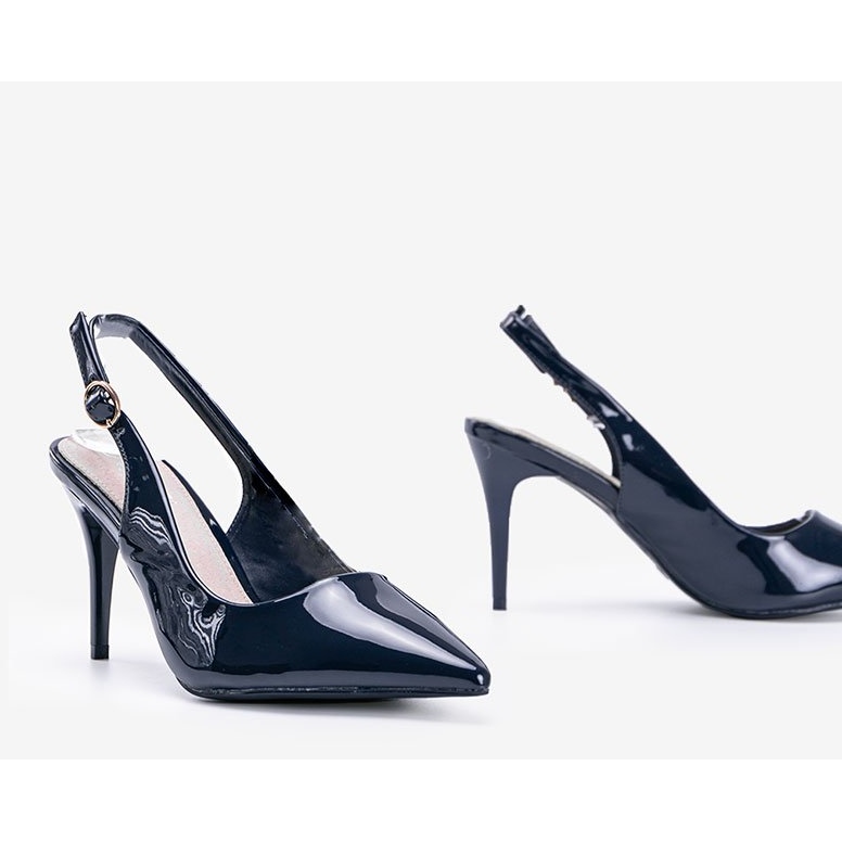 Námořnická lodičky lakované na opasku Cindy modrý 1