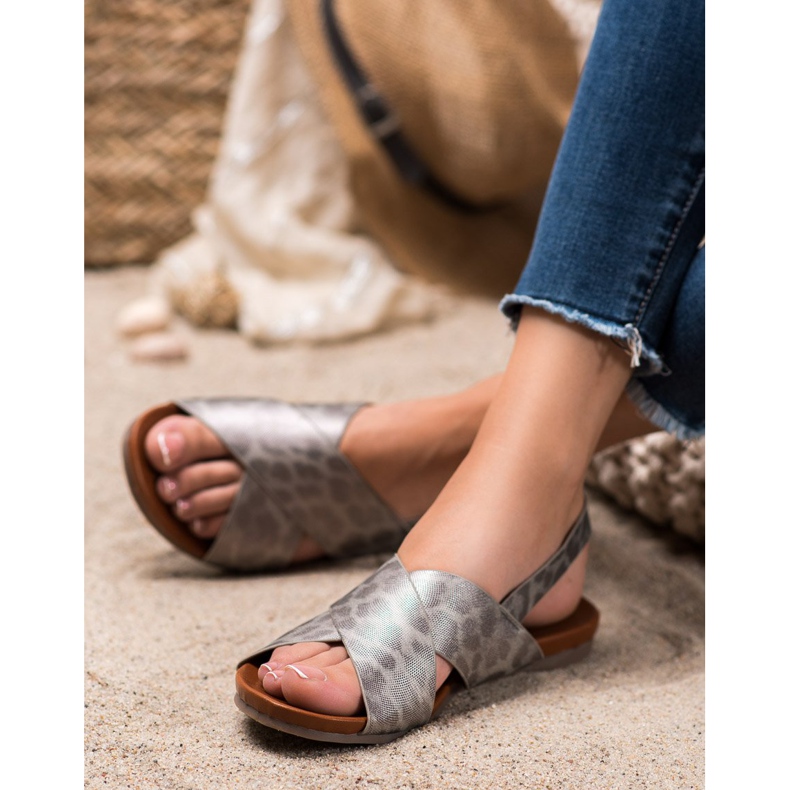 Kylie Skvrnité sandály šedá 1