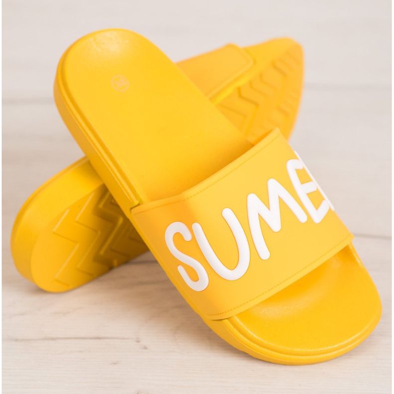 SHELOVET Gumové pantofle žlutá 1