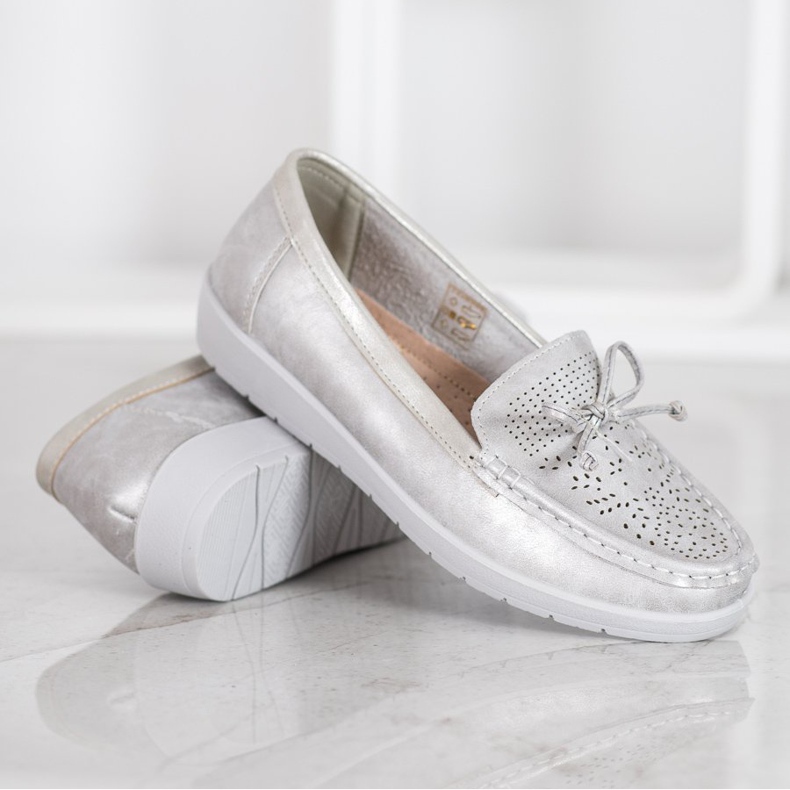 SHELOVET Pohodlné mokasíny šedá 1