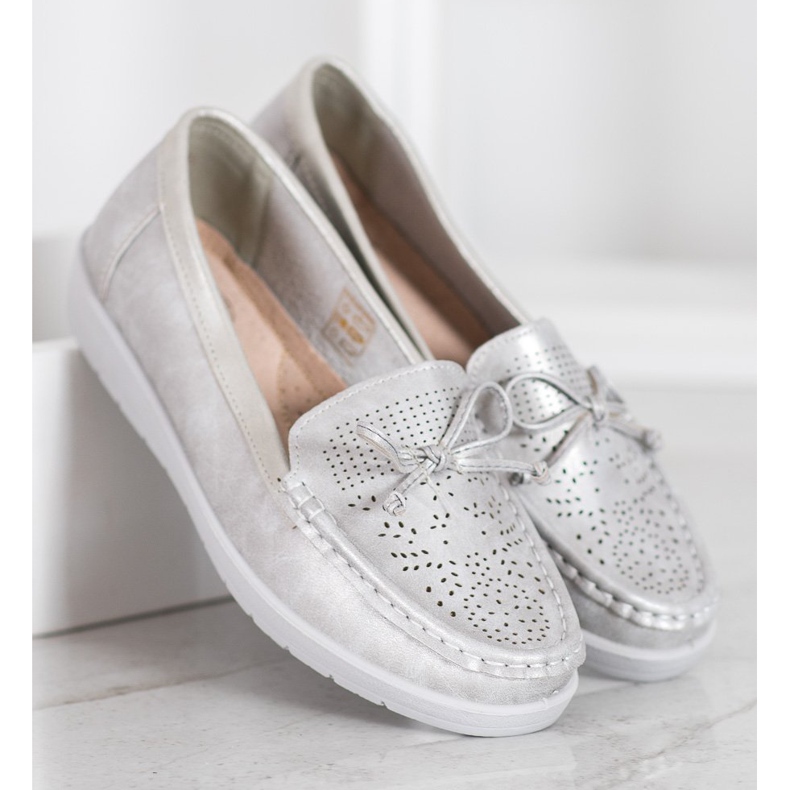 SHELOVET Pohodlné mokasíny šedá 2