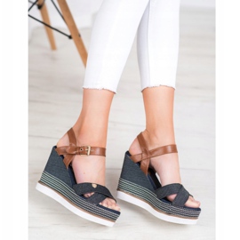 SHELOVET Sandály na klínku vícebarevný 1